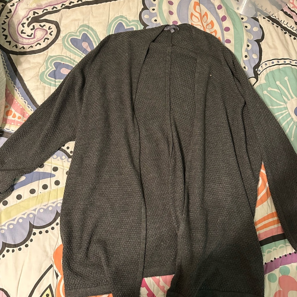 Dark gray long sleeve cardigan